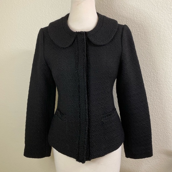 Boden Jackets & Blazers - Boden‎ Wool Tweed Blazer Fully Lined Black Size 10